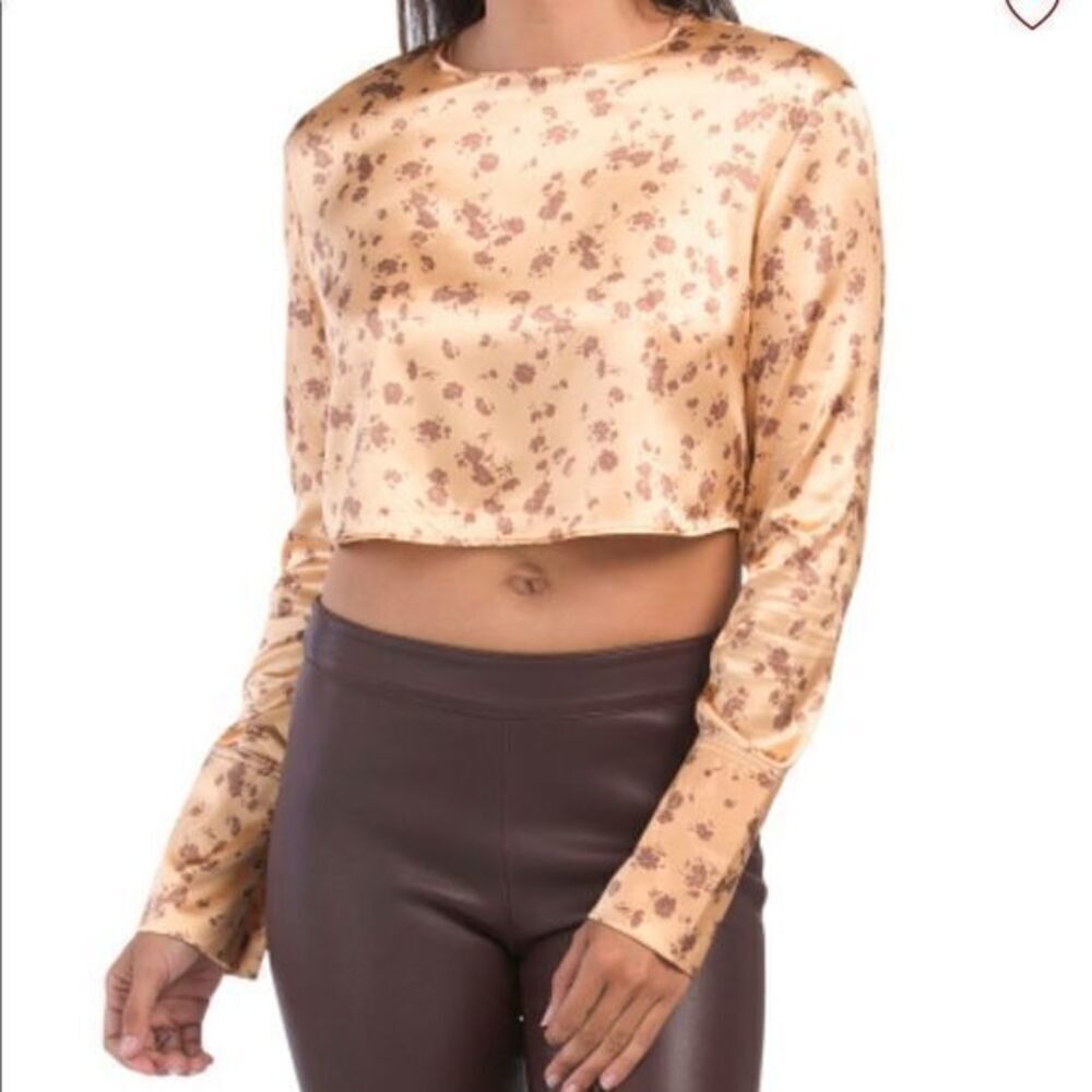 Zara Ling sleeve cropped printed shirt